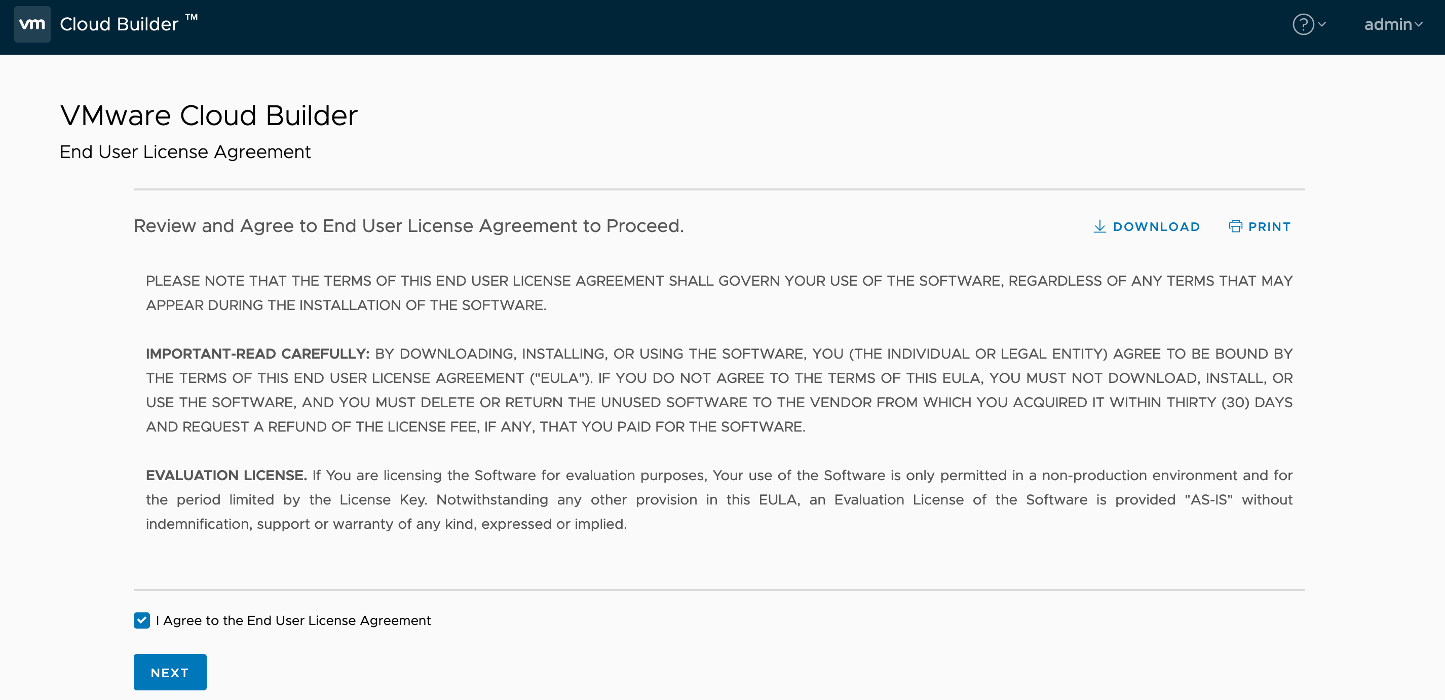 A screenshot of a software agreement Description automatically generated with medium confidence